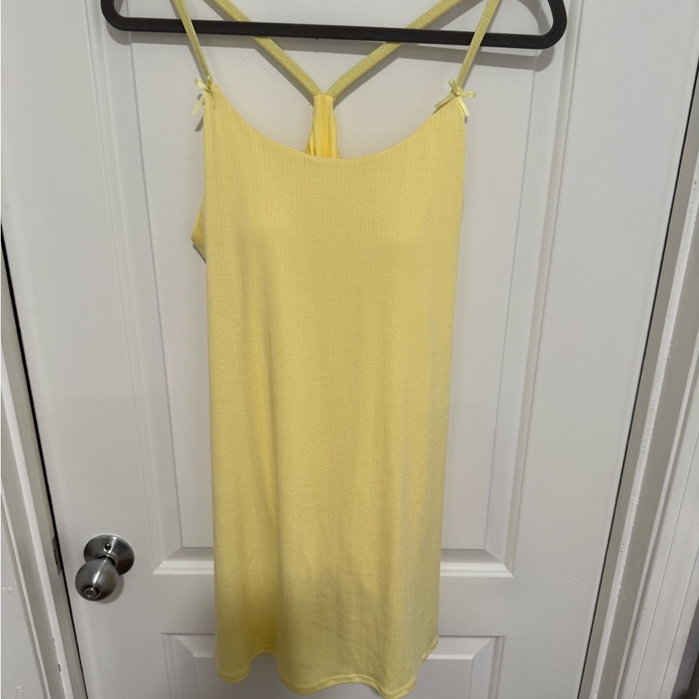 YELLOW DRESS WITH BUILT IN BRA & SKORTS
